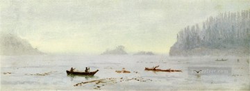 Fisherman Painting - Albert Bierstadt Indian Fisherman seascape